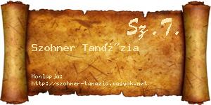 Szohner Tanázia névjegykártya